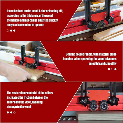 Updated Bearing Roller Featherboards For Table Saw And Router, Versatile Thin Rip Jig And Table Saw Guide installed on table saw