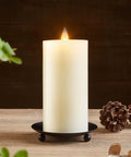 Flameless Pillar Candles Set Of 3 With Remote And Timer, Battery Operated LED Candles With Real Wax Look, 3D Moving Flame, Ivory