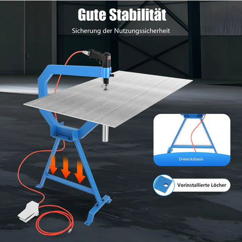 Badass Pneumatic Planishing Hammer With One Two Three Inch Anvils And Cast Iron Stand Featuring Foot Pedal Control For Auto Body Dent Repair And Sheet Metal Shaping On Steel Aluminum And Stainless