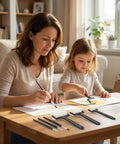Hella Versatile 6 Piece Foam Painting Roller And Detail Brush Set For Art Projects Washable Craft Supplies in use by mother and daughter.