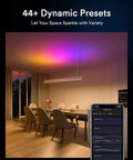 Smart LED Disk Lights 5 To 6 Inch Flush Mount RGB WW WiFi Recessed Ceiling Downlights illuminating dining room with phone app