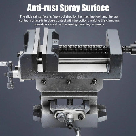 Heavy Duty Cross Slide Vise For Drill Press And CNC Milling Features A Hardcore Cast Iron Frame With Killer Grip and anti-rust spray surface.