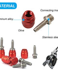 Brake Olive Connecting Insert Kit For SRAM Avid Hydraulic Disc Brake Hose showing red aluminum olives and stainless steel inserts.