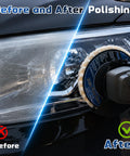 Before and after polishing with 5 Pack Wool Felt Flap Polishing Discs For Angle Grinder Four Point Five Inch By Seven Eighth Inch Arbor High Density Wool Buffing Pads For Marble Metal Stone Glass Stainless Steel Furniture Mirror Finish Dope Quality