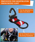 Scuba Octopus Holder Set Silicone Mouthpiece Keeper And Second Stage Regulator Tube Holder With Webbing Clip for diving gear.