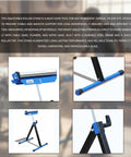Folding Beefy Roller Stand Heavy Duty Steel Support With 60Kg Load Capacity Portable Infeed Outfeed Roller For Table Saw Planer Woodworking And Workshop In One Pack Easy Setup And Adjustable Height For Versatile Shop Use, shown in multiple angles.