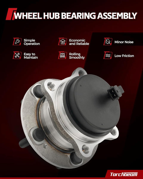 Rear Wheel Hub Bearing Assembly For Ford Focus 2012 To 2018 With ABS 5 Lug 512466 Replacement Wheel Hub Bearing Set Premium Quality Durable