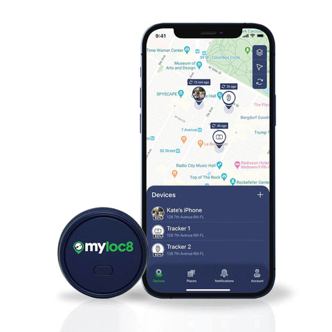 No Stress Gps Locator And 4G Tracker For Keys Wallet Luggage And Little Ones Featuring Live Position Updates on smartphone display.