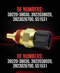 Top Shelf Engine Coolant Temperature Ect Sensor Direct Fit Replacement For Hyundai Kia Accent Elantra Sonata Tucson Forte No Sweat Install. Close-up view of sensor with OE numbers.