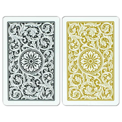 Bridge Size Narrow 100 Percent Plastic Playing Cards Black And Gold Design Durable PVC Cards With Buttery Smooth Shuffle