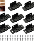 Heavy Duty 8 Pack Furniture Joint Brackets with 2 in 1 Locking Insert and Anti Slip Inserts, black, with screws