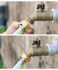Solid Brass Garden Hose Fittings Female Three Quarters Inch GHT Barb Adapters Pack Of Four With Rubber Rings For Leak Free Durable Easy Install Water System Connections, brass hose connection close-up