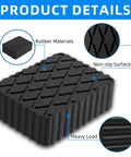 Solid Rubber Lift Pads For Auto Lifts And Jacks No Slip Jack Stand Pads Heavy Duty Garage Workhorse Lifting Blocks close-up showing details.