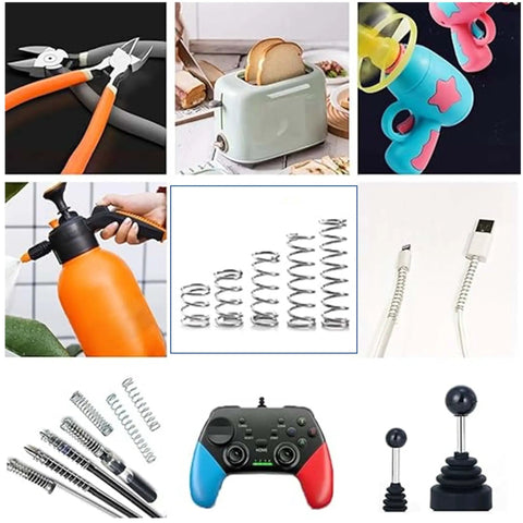 Premium 150Pcs 304 Stainless Steel Compression Springs Set For DIY Projects, Small Pen Springs In 4-6Mm Outer Diameter, 10-30Mm Length, Wire Diameter 0.3-0.5Mm, Durable Reusable Kit For Gadgets, Electronics, And Crafts, assorted spring examples