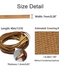 Hella Durable PE Rattan Repair Cord 7Mm X 131Ft All Season Wicker Chair Replacement String shown with size details, 7mm width and 40m length.