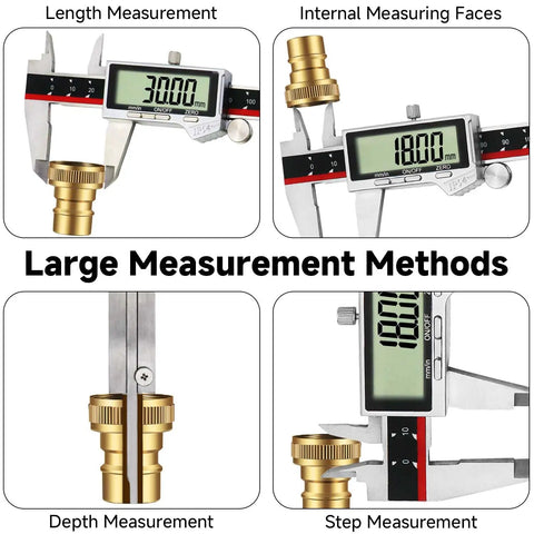 Stainless Steel Digital Caliper IP54 Waterproof With Large LCD 6 Inch To 150 mm Range Inch And Millimeter Conversion Auto Off