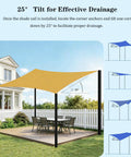 Two Pack 11.4 Ft Outdoor Sun Shade Sail Pole Kit With Heavy Duty Steel Posts And Dual Bases For Cement Or Lawn Perfect For Patio Garden Deck Shade Canopy, installed yellow canopy on patio with table and chairs.