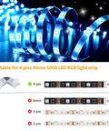 L Shape 4 Pin LED Strip Connectors With Adjustable Angles From 90 To 180 Degrees For 10mm Wide 5050 RGB LED Tape Lights Pack Of 10