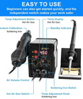 2 In 1 Hot Air Rework Soldering Station Kit With Rapid Heat Up, Dual Independent Control, Auto Sleep And Calibration, front view