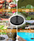 Floating Solar Fountain Pump With Eight Nozzles For Bird Bath And Pond, No Battery Needed Solar Powered Water Feature for outdoor use