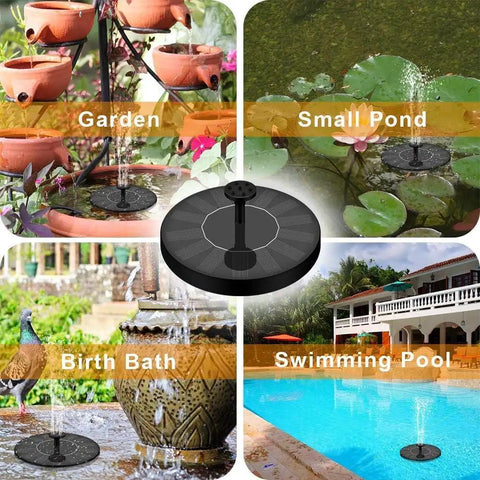 Floating Solar Fountain Pump With Eight Nozzles For Bird Bath And Pond, No Battery Needed Solar Powered Water Feature for outdoor use