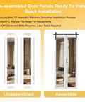 36 By 84 Inch Solid Core Bifold Barn Door Set With Full Length Mirror, Space Saving Design, Unassembled and Assembled Panels
