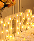Mr And Mrs LED Light Up Sign 8.4 Inch With 12 Flameless Candles, 300 Artificial Rose Petals for Wedding Table Decor