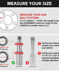 Diagram explaining hub bolt pattern and spindle size for Heavy Duty 3500Lbs Trailer Hub Kit With 5 Bolt 4.5 Inch Hubs Premium 5 Lug.
