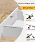 Diagram showing installation of 50 Pack Brushed Brass Cabinet Pulls 3 3/4 Inch Long, Satin Gold Kitchen Drawer Handles