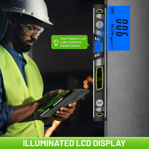 Dead Nuts Precise Magnetic Torpedo Level 24 Inch Machined Aluminum Spirit Square With Rapid Sight Digital Display Built Like A Tank For Swift Cabinet Hangs Tile Grouting And Heavy Duty Framing Tasks