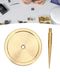 Watch Balance Wheel Bracket Copper Holder For Repairs, Pro Grade Precision Calibrating Tool with round plate and pin