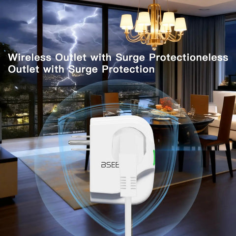 Keep Your Setup Locked Down Against Rough Power Surges With This Sleek Single Outlet Surge Protector Featuring Bright Leds And Automatic Voltage Guard For Tv Pc Fridge 120V in stylish home interior.