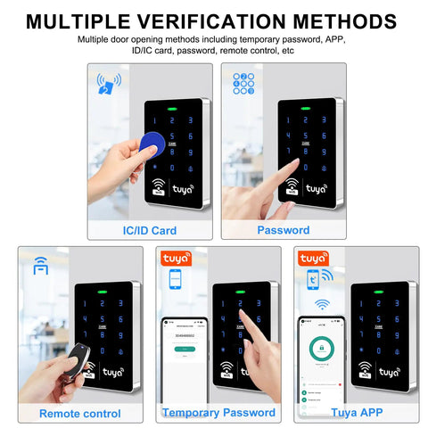 WiFi Security Access Kit With Waterproof RFID Touch Keypad Door Lock Tuya Smart App Remote Opener Electric Mortise Lock Sensor Switch