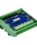 Din Rail Mount Pinout Breakout Terminal Block Module For UNO R3 Builds With 3.81mm Pitch Screw Terminal 26-16AWG Wire Range 5mm Strip M2 Slotted Screw, green PCB