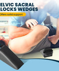 Built Tough Pelvic Sacral SOT Blocks And Plush Memory Foam Comfort For Professional Chiropractic Wedge Adjustment Tools used in a therapy session.