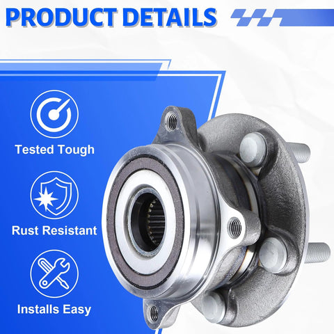 Front Wheel Bearing Hub Assembly 5 Lug 513287 Fits Toyota Prius 2010-2015, Prius Plug-In and Lexus CT200H, side view