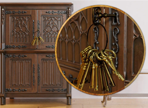 Skeleton Key Set Reproduction For Antique Furniture Cabinet Doors And Dresser Drawers Vintage Lock Keys 12 Piece Classic Barrel And Bit