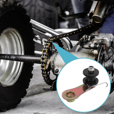 Heavy Duty Motorcycle Chain Tensioner Kit With Anti-Slip Guide Roller For Off-Road Bikes Easy Install Iron Plastic Build Keeps Your Ride Tight And Smooth For Serious Trail Days. chain guide on off-road bike rear suspension