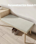 Customizable Size And Color Bench Cushion For Indoor And Outdoor Benches, Bay Window Seat Pad With Non Slip Bottom on bench
