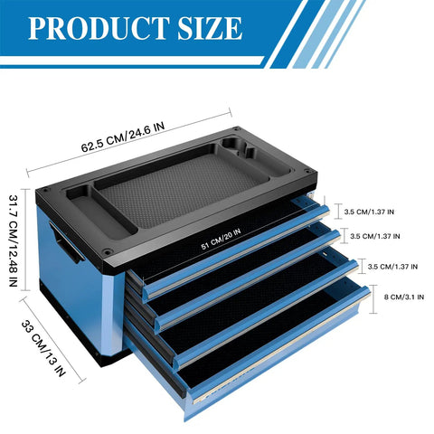 Heavy Duty Portable 4 Drawer Tool Chest With Secure Lock And Easy Grip Handle And Plenty Of Room For Hardware Built Tough To Go Everywhere For Diy Crews And Pro Guys