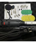 Premium Badass Heavy Duty 350W Micro Electric Angle Grinder And Jewelry Polisher With 15000 Rpm showing tools and accessories in a compact case.
