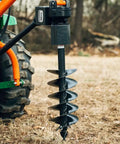 9 Inch Auger Bit For 3 Point Post Hole Digger With Fishtail Point HD Steel Digging Bit Only 24 Inch Drilling Depth Bolt On Safety Cover