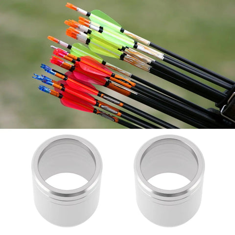 20X Protector Nock Collars And Protective Rings For Carbon Arrows OD 7.2mm Arrow Shaft Shield next to colorful arrows