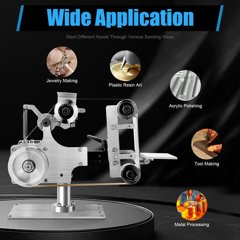 Versatile Heavy Duty Benchtop Belt Sander 550 Watt Motor Variable Speed Control smooth setup for various sanding applications.
