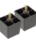 Set Of 6 Metal Furniture Legs With M8 Threaded Leveling Feet dark square tapered legs with threaded bolts