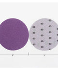 Top Shelf 5 Inch Sanding Discs With Hook Loop Backing For Super Fast Changes On Wood Furniture Metal Grinding And Auto Polishing Projects In 60 To 10000 Grit Range Including Pro Grade 20 Pack - purple and grey discs side by side.