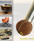 PreCut Tennis Ball Furniture Glides For Chairs And Tables Brown 200 Count on chair leg for smooth glide and scratch protection.