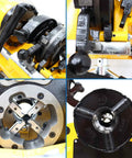 Close-up of Heavy Duty Electric Pipe Threader Machine For Plumbing Pros, showcasing threading mechanism and controls.