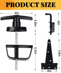 Heavy Duty Shed Door Hardware Kit With 5.5 Inch T Handle Lock, Six 6 Inch T Hinges, Two Shed Door Latches product size and dimensions