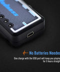 USB charging port on Guitar And Bass Headphone Amp With Built In Chorus Effects Portable Rechargeable Mini Headphone Amplifier